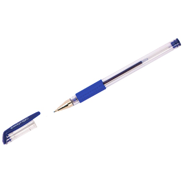Ручка гелевая OfficeSpace синяя, 0,5мм, грип в категории Ручки гелевые