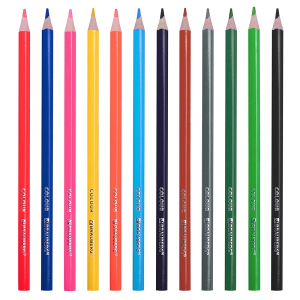 Карандаши цветные BRAUBERG KIDS, 12 цветов, трехгранный корпус, грифель мягкий 3 мм в категории Карандаши цветные