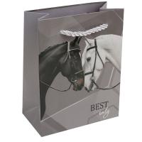 Пакет подарочный, Пара лошадей, 11*14*6 см, картон, ручка шнурок, KLERK в категории Пакеты подарочные