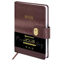 Ежедневник датированный 2026 А5 138х213мм BRAUBERG Elegant, под кожу, застежка, бордовый в категории Ежедневники