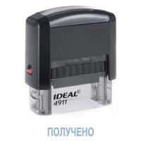 Штамп стандартный "ПОЛУЧЕНО", оттиск 38х14 мм, синий, TRODAT IDEAL 4911 DB-1.1 в категории Штампы