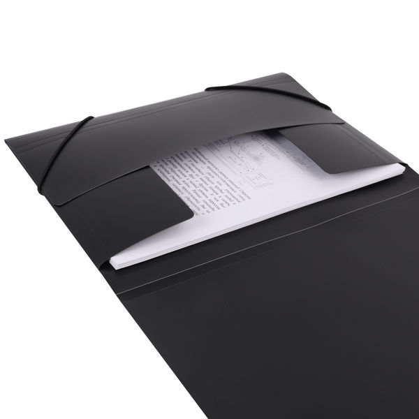 Папка на резинке, А4, пластик, 0,50 мм, цвет черный, KLERK в категории Папки пластиковые на резинке, на кнопке