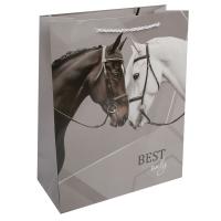 Пакет подарочный, Пара лошадей, 26*32*12 см, картон, ручка шнурок, KLERK в категории Пакеты подарочные