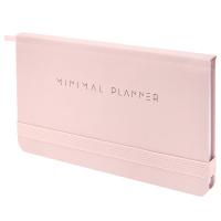 Еженедельник недатированный с резинкой 171х93 мм, BRAUBERG, твердый, 64 л., "Minimal", розовый в категории Ежедневники