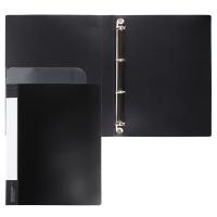 Папка на кольцах, А4, пластик, ширина корешка 30 мм, 4 кольца, чёрный, KLERK в категории Папки пластиковые на кольцах