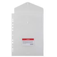 Файл А4 (180мкм) с клапаном на кнопке, перф. прозрачная, KLERK в категории Папки-вкладыши