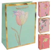 Пакет подарочный, Весенний цветок, 18*23*8 см, картон, ручка шнурок, ассорти 4 вида, КОКОС в категории Пакеты подарочные