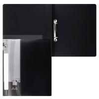 Папка на кольцах, А4, пластик, чёрный, 40 мм, 2 кольца, KLERK в категории Папки пластиковые на кольцах