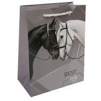 Пакет подарочный, Пара лошадей, 18*23*10 см, картон, ручка шнурок, KLERK в категории Пакеты подарочные
