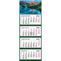 Календарь кварт настен 2026г 30*83 4блоч 4греб с бегун Голубое отражение  в категории Календари