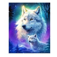 Мозаика алмазная 30*40 см, выкладка полная, холст Белые волки Рыжий кот  в категории Пазлы и мозаики