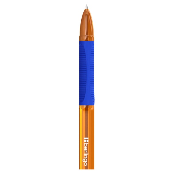 Ручка шариковая Berlingo "Tribase grip ginger" синяя, 0,7мм, грип в категории Ручки шариковые