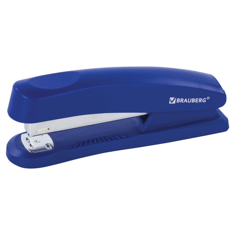 Степлер №24/6, 26/6 BRAUBERG "Standard+", до 30 листов, полнозагрузочный,синий в категории Степлеры