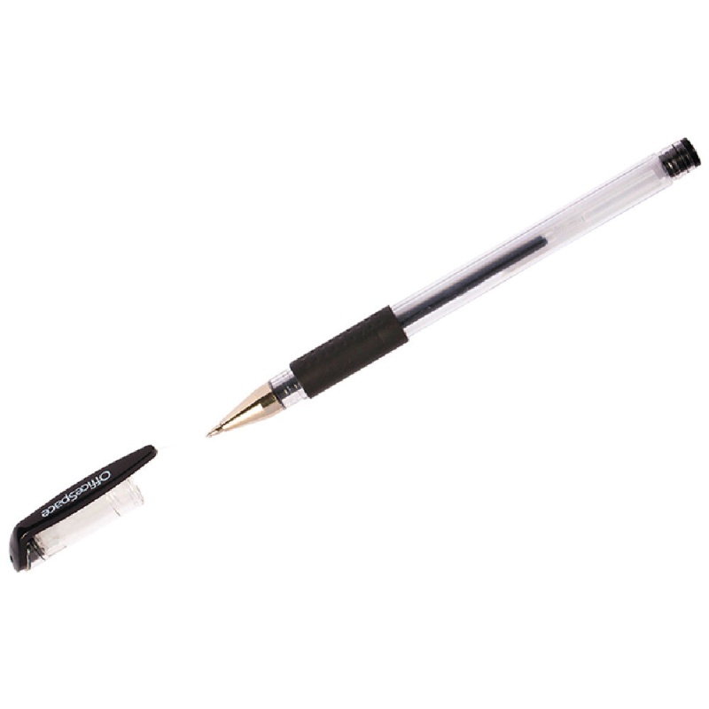 Ручка гелевая OfficeSpace черная, 0,5мм, грип в категории Ручки гелевые