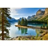 Картина по номерам 40*50 см, холст, на подрамнике Хвойный лес и озеро с горами в категории Картины по номерам
