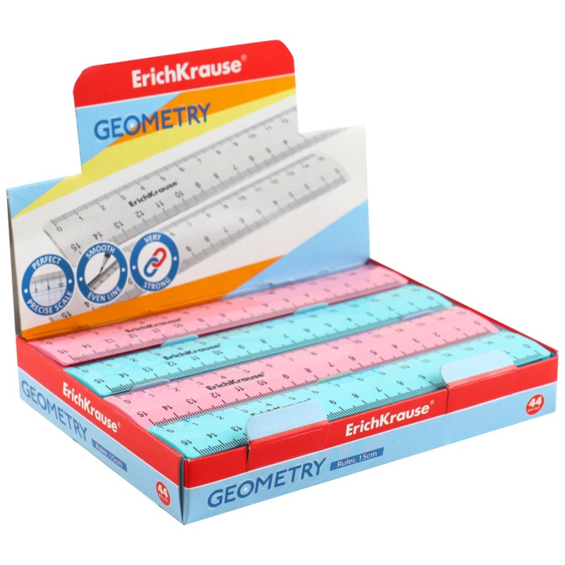 Линейка канцелярская, 15 см, пластик, пастель, ассорти 2 вида Mint Pastel Erich Krause 53706 в категории Линейки