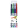Ручки гелевые с грипом STAFF "EVERYDAY" GP-171, НАБОР 4 ЦВЕТА, узел 0,5 мм, линия письма 0,35 мм в категории Ручки гелевые