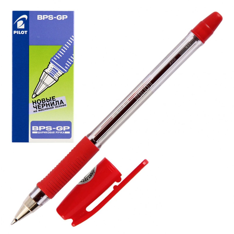 Ручка масляная, пишущий узел 0,7 мм, цвет чернил красный Pilot в категории Ручки шариковые