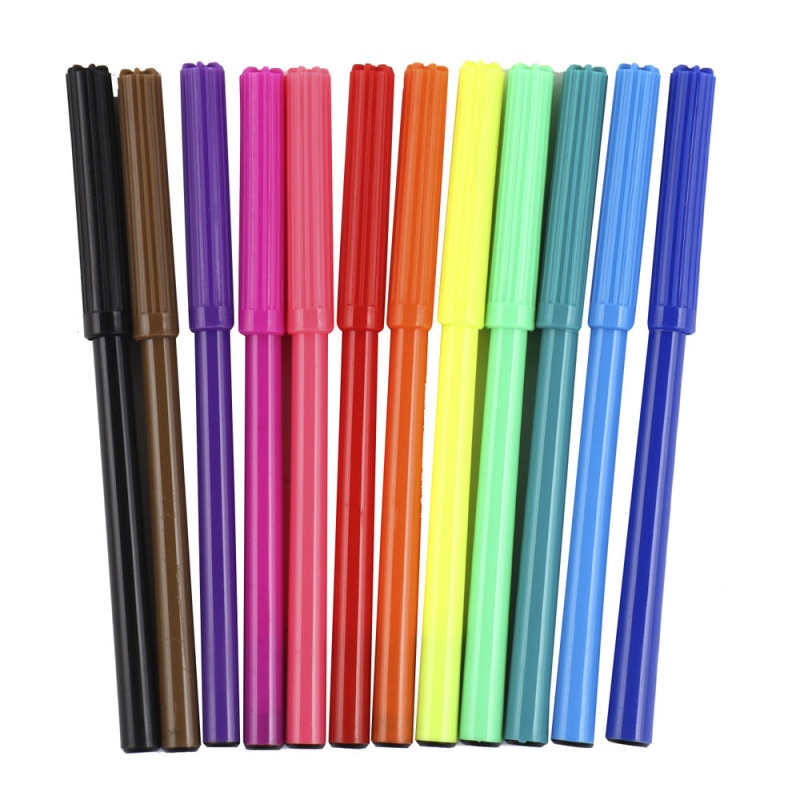 Фломастеры 12 цветов, корпус круглый, конический, смываемые, колпачок вентилируемый Music Girl в категории Фломастеры