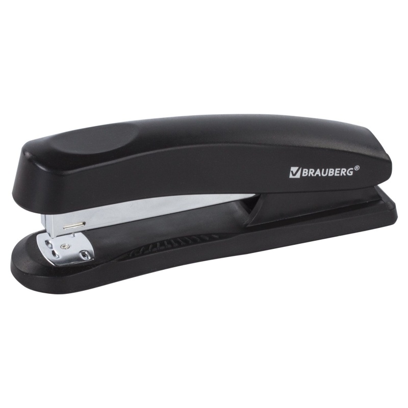 Степлер №24/6, 26/6 BRAUBERG "Standard+", до 30 листов, полнозагрузочный,черный в категории Степлеры