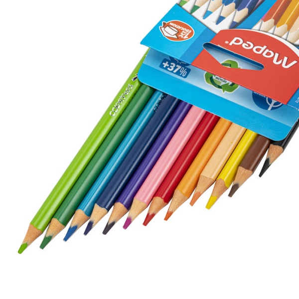 Карандаши цветные MAPED "COLOR PEP'S Strong", набор 12 цветов, грифель 3,2 мм, пластиковый корпус в категории Карандаши цветные