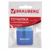 Точилка BRAUBERG "OfficeBox", с контейнером и крышкой, прямоугольная, в упаковке с подвесом, ассорти в категории Точилки